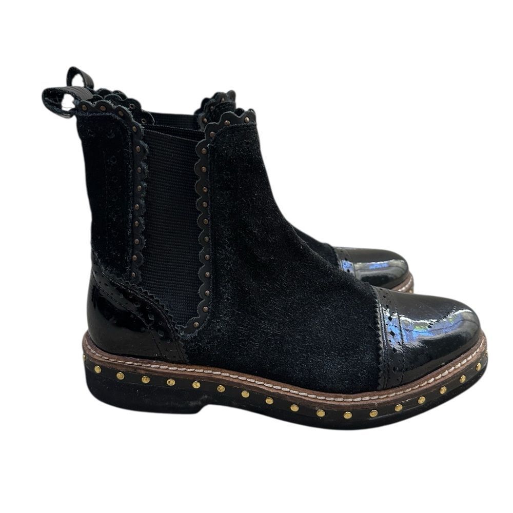 Free People Atlas Black Chelsea Boot Suede Leather Studded Size 36 - Picture 4 of 13